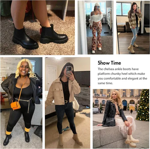 Vista 2 de Jeossy Botines Chelsea 9620 para mujer Botines elásticos con plataforma y suela de lengüeta a la moda