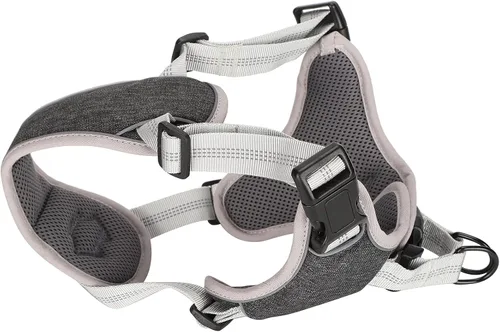 Vista 9 de Dog Vest Harness Adjustable Reflective Safety Pet Chest Strap for Large Medium Dogs Black Polyester Nylon One Size (S)