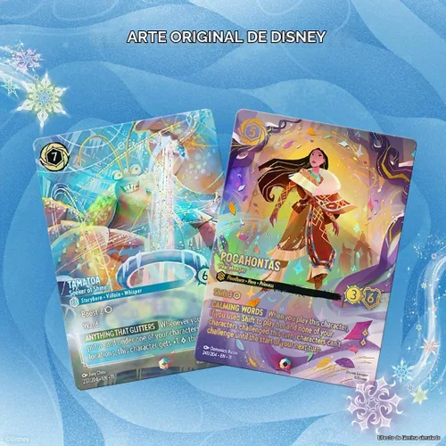 Vista 3 de Ravensburger Disney Lorcana TCG: Caja de visualización de paquetes de refuerzo de Winterspell - 24 paquetes con 12 cartas de intercambio cada uno