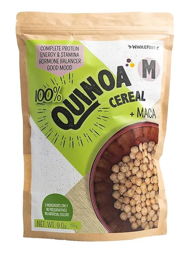 Vista 5 de Cereal de quinua dulce inflado - Solo 3 ingredientes: Quinua, Maca y Panela [11 oz] Vegano - Sin OGM - Sin gluten - Más energía - Más concentración