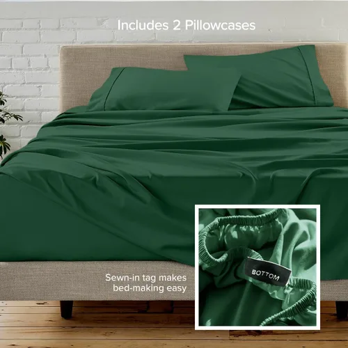 Vista 170 de Bare Home Sheet Set 1800 Ultra-Soft with 2 Pillowcases (Twin XL, Dark Blue)