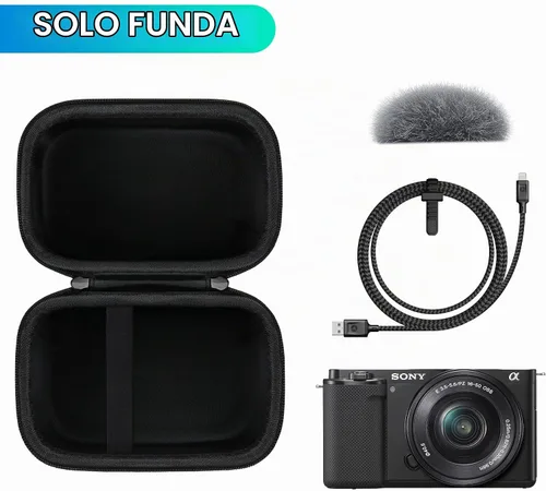 Vista 2 de BOVKE Funda de transporte de viaje compatible con Sony Alpha ZV-E10 – APS-C cámara digital de vlog sin espejo con lente intercambiable