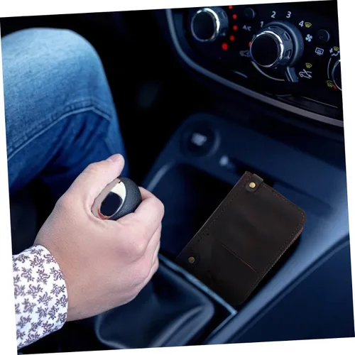 Vista 6 de ERINGOGO 2 pcs key case zip wallet wallets for men leather zip lock organizer Zipper Car Key Bag car case key