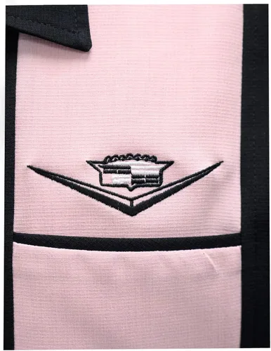 Vista 2 de Steady Clothing Classic Cruise Black Double Pink Cadillac Panel Bowling Shirt