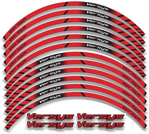 Vista 2 de Adhesivo reflectante para llantas de motocicleta, calcomanías de rayas de 17 pulgadas compatibles con Kawasaki VERSYS (A)
