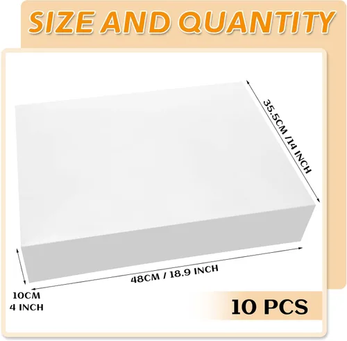 Vista 2 de Tudomro Paquete de 10 cajas para pasteles de 19 x 14 x 4 pulgadas, cajas de cartón para tartas, cajas rectangulares grandes, papel kraft sin ventana