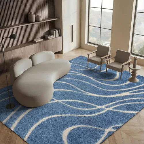 Vista 62 de Safavieh Florida Shag Collection - Alfombra de área de 2 x 3 pies, color crema/beige, diseño geométrico, felpa de 1.2 pulgadas de grosor, ideal