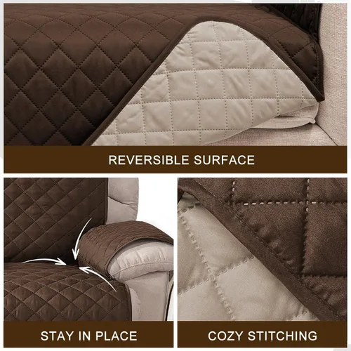 Vista 6 de HOMERILLA Funda de sofá reversible de 3 cojines para perros, resistente al agua, lavable, protector de muebles para mascotas, funda de sofá
