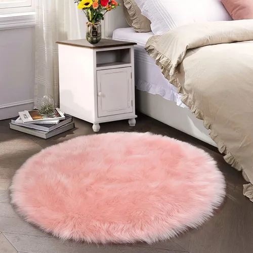 Vista 101 de Latepis - Alfombra rectangular de piel sintética tipo lana de oveja suave y esponjosa de estilo bohemio para sala de estar, dormitorio y residencias