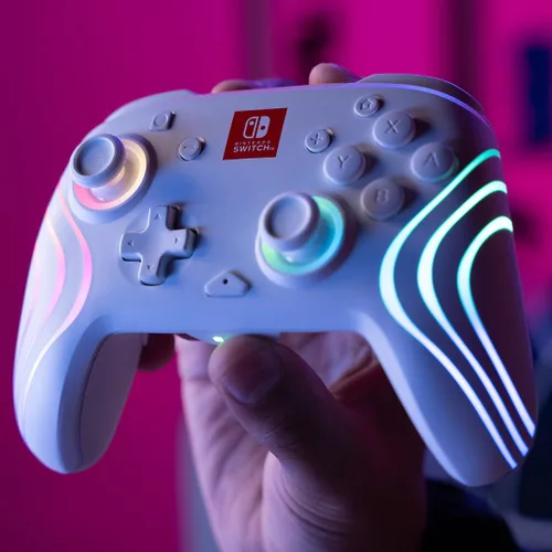 Vista 9 de PDP Afterglow Wave Wireless LED Controller for Nintendo Switch, Nintendo SwitchOLED - White