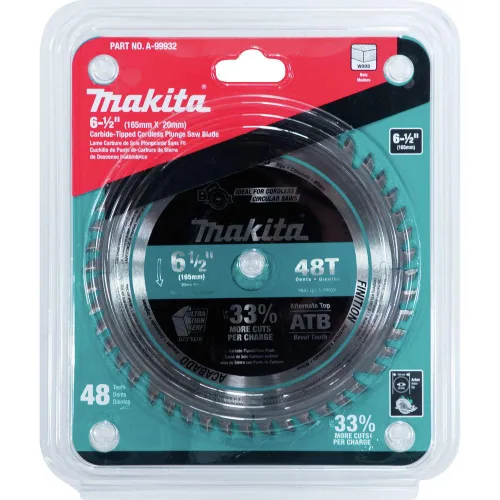 Vista 2 de Makita A-99932 6-1/2" 48T Hoja de sierra de inmersión inalámbrica con punta de carburo
