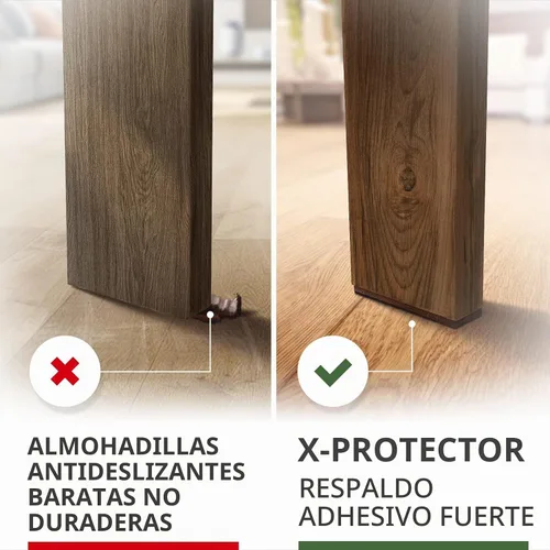 Vista 4 de X-Protector - Almohadillas antideslizantes para muebles, 8 piezas de goma de 1 x 4 pulgadas, tapones de patas de muebles para evitar deslizamientos