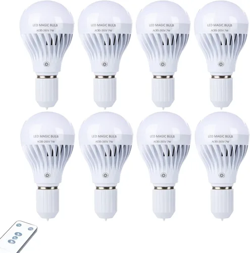 Vista 13 de BSOD Bombillas recargables con control remoto, bombillas LED E26 de luz cálida, bombillas de batería USB, bombillas regulables de emergencia