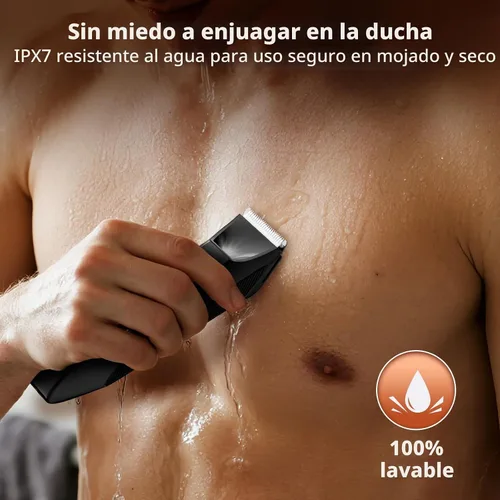 Vista 4 de VIKICON 2 en 1 Manscape Trimmer & Shavers para hombres: maquinilla de afeitar eléctrica de cuerpo completo sin nick para púbico, bolas, pelo trasero