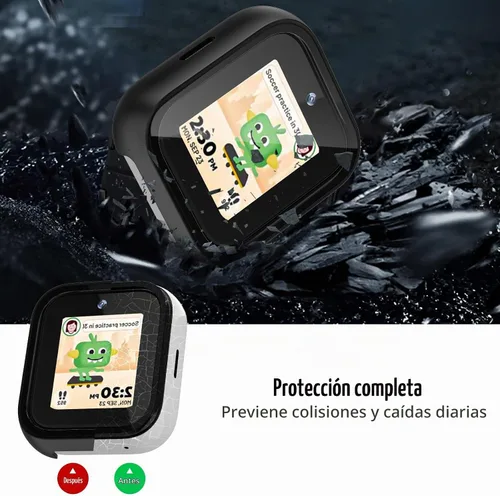 Vista 3 de Protector de pantalla compatible con Sync Up Kids Watch 1 con vidrio Negro+Negro