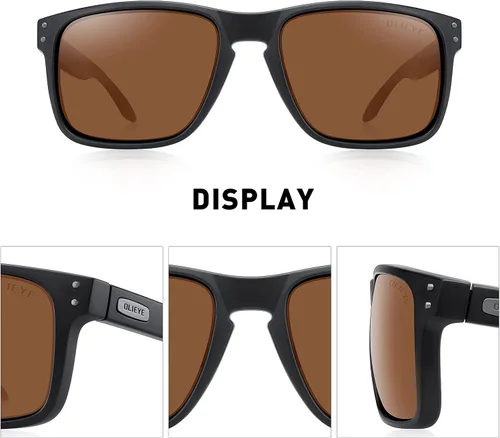 Vista 3 de OLIEYE Gafas de sol polarizadas deportivas para hombre gafas de sol con marco flexible