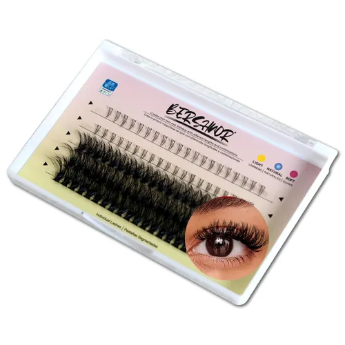 Vista 17 de Pestañas postizas 3D con volumen de ojo de gato, pestañas de banda transparente de 0.472 pulgadas, aspecto natural, imitación de visón, tira