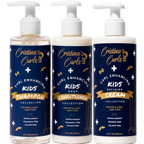 Vista 7 de Cristina's Curls Curl Deep Conditioner para niños: humedad y deslizamiento para desenredar y suavizar