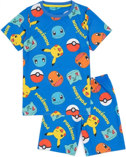 Vista 3 de Pokemon Boys 2 Pack Pyjamas Kids Pikachu Bulbasaur Charmander Squirtle T-Shirts Shorts Set Sleepwear