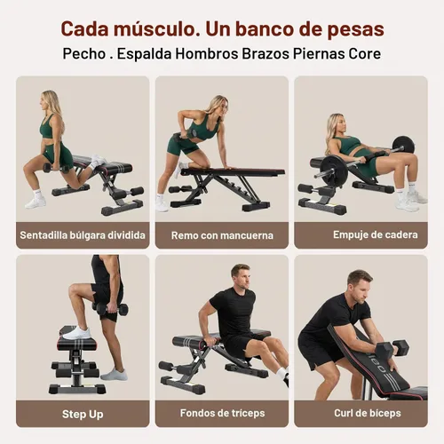 Vista 8 de YOLEO Adjustable Weight Bench, ASTM-Certified 827LBS
