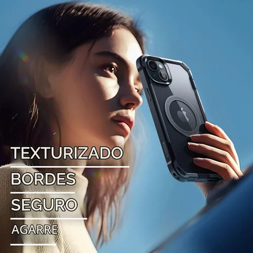 Vista 8 de i-Blason AresMag - Funda protectora transparente para iPhone 15/14/13 de 6.1 pulgadas, compatible con MagSafe, a prueba de golpes, con protector