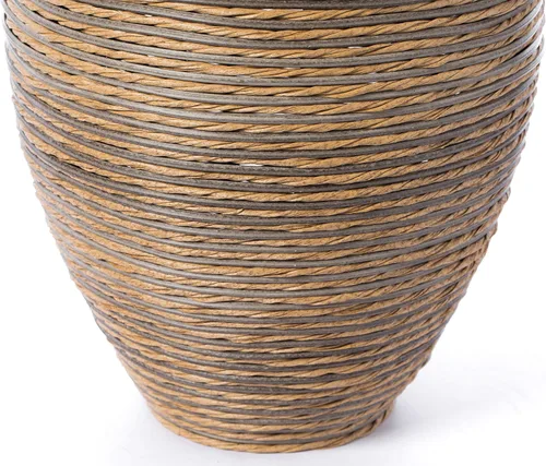 Vista 7 de Jarrón artificial de ratán de 38 pulgadas de alto en elegante color beige, pieza de declaración para decoración de sala de estar, entrada o pasillo