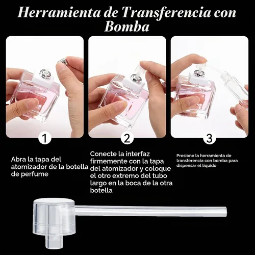 Vista 4 de 10 piezas de kit de herramientas de recarga de perfume, herramientas de transferencia de dispensador de perfume de plástico, juego de herramientas