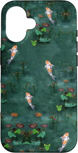 Vista 32 de Emerald Green Majestic Zen Water Garden Japanese Koi Fish Case for iPhone 17