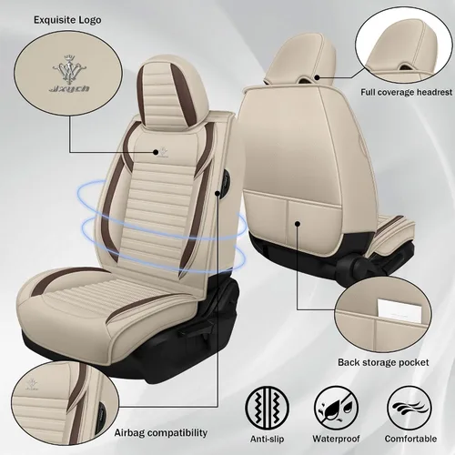 Vista 2 de Fundas de asiento para mini convertible 2009-2025, fundas de asiento de automóvil de cuero de alta calidad, impermeables, antideslizantes