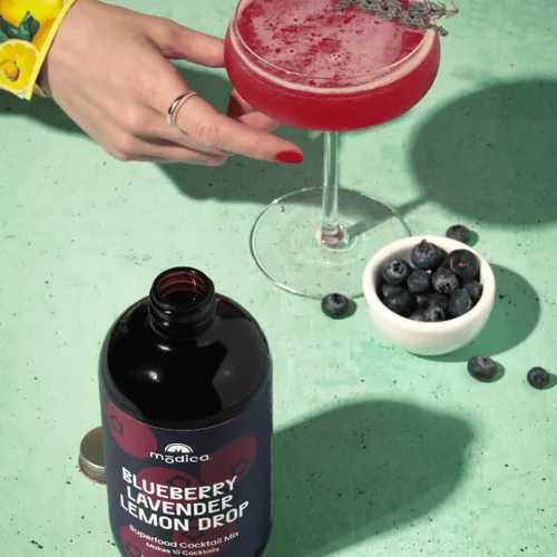 Vista 5 de Modica Bluberry Lavender Lemon Drop - Mezclador de cóctel y cola sin alcohol de primera calidad (10 porciones) creado por un galardonado mixólogo