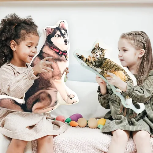Vista 7 de Almohada personalizada para mascotas, almohada con foto personalizada, almohada con forma de perro y gato, impresión 3D, animales de peluche