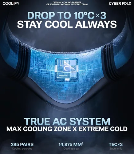 Vista 3 de TORRAS COOLiFY 2026 Cyber Fold AI - Aire acondicionado de cuello, zona de enfriamiento máximo, enfriador de cuello y cara con viento fuerte