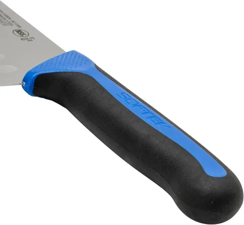 Vista 2 de Sof-Tek, cuchillo Santoku de 7 pulgadas, mango de agarre suave, plata/negro/azul