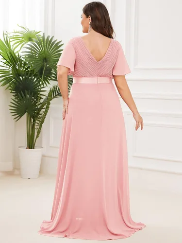 Vista 2 de Ever-Pretty 09890 Maxi vestido de fiesta de noche con cuello en V doble para mujer