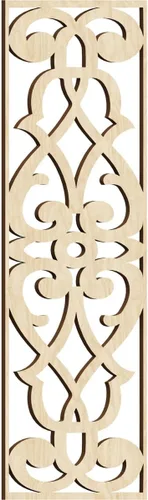 Vista 108 de 9 3/8"W x 24 3/8"H x 1/4"T Bellaire Decorativos Paneles de pared de madera calado, abedul