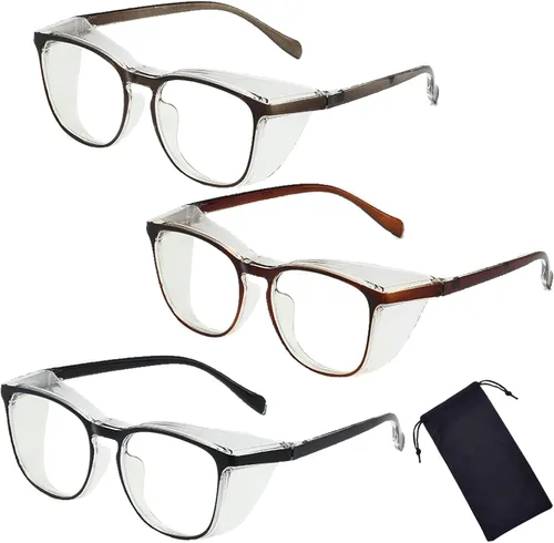 Vista 8 de Gafas de seguridad para hombres y mujeres, gafas de seguridad antivaho cómodas, bloqueo de luz azul, protección UV, enfermeras adultas