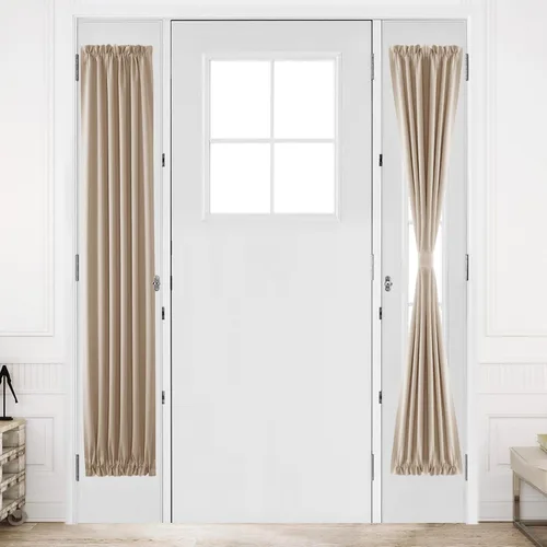 Vista 111 de DWCN Cortinas para Puertas Francesas – Cortinas opacas térmicas con bolsillo para barra para puertas con ventana de cristal, puertas de cocina