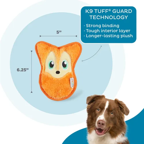 Vista 3 de Outward Hound Invincibles - Juguete de peluche para perro, XS zorro