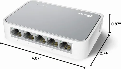 Vista 2 de Learning Resources TL-SF1005D TP-Link 5-Puertos Conmutador Ethernet Rápido No Administrado Plug and Play Escritorio