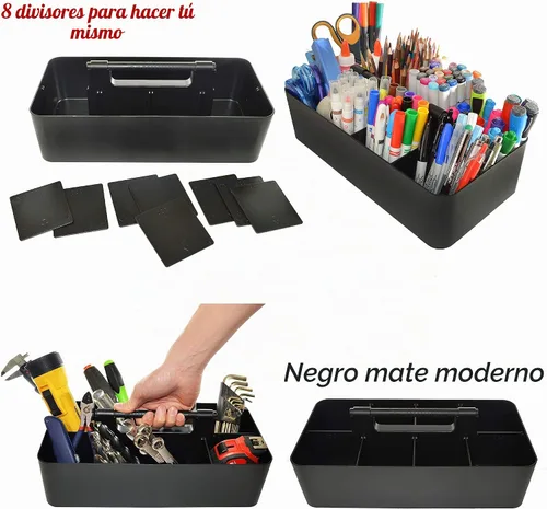 Vista 2 de Divisores DIY de 8 Compartimentos, Caddy Portátil Grande, Multiusos, Apilable, Solución Moderna para Escuela, Oficina, Escritorio, Uso Infinito