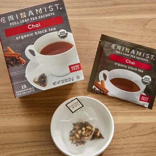 Vista 2 de China Mist - Bolsas de té completo, Chai, té negro orgánico (1 caja)