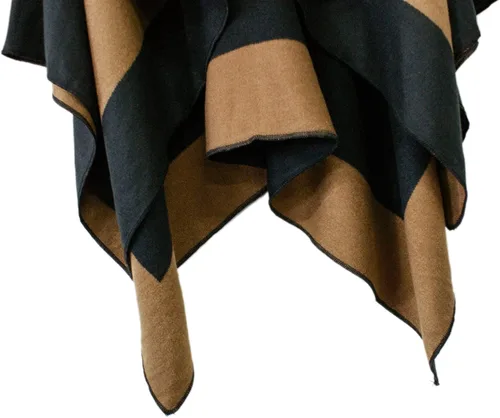 Vista 4 de Urban CoCo Poncho de chal para mujer, capa de ruana, cárdigan frontal abierto, abrigo para otoño e invierno