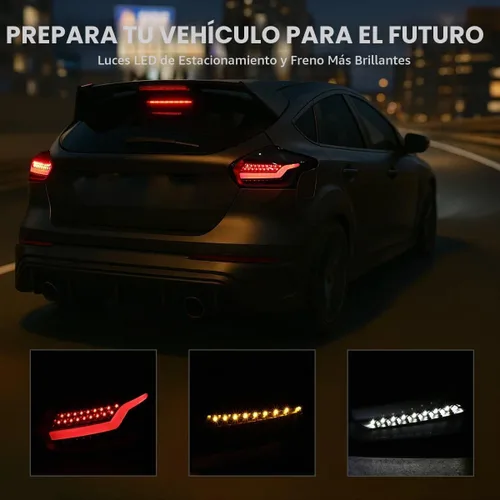 Vista 8 de SPEC-D TUNING Barras de luces traseras LED negras Compatibles con Ford Focus SE/ST/Titanium Hatchback 2015-2018, Ford Focus RS Hatchback 2016-2018
