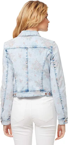 Vista 3 de Jessica Simpson Chaqueta vaquera con estampado animal de peonía para mujer