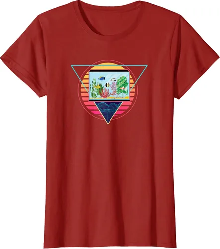 Vista 20 de Futuristic Fish Tank Synthwave Vaporwave Aquarium Aesthetic T-Shirt Negro