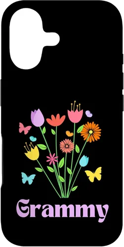 Vista 32 de iPhone 12/12 Pro Grammy Grandma Spring Flowers Pretty Tulips Butterfly Pink Case
