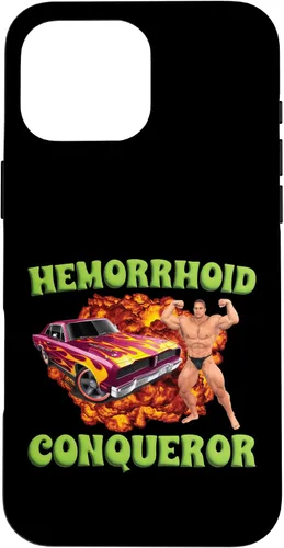 Vista 19 de iPhone 16 Hemorrhoid Conqueror Funny Meme Extraño Ofensivo Cringe Broma Caso