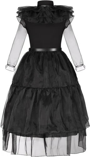 Vista 6 de Disfraz para niñas, disfraz de Halloween iluminado con calcetines, cinturón, collar, banda para el cabello