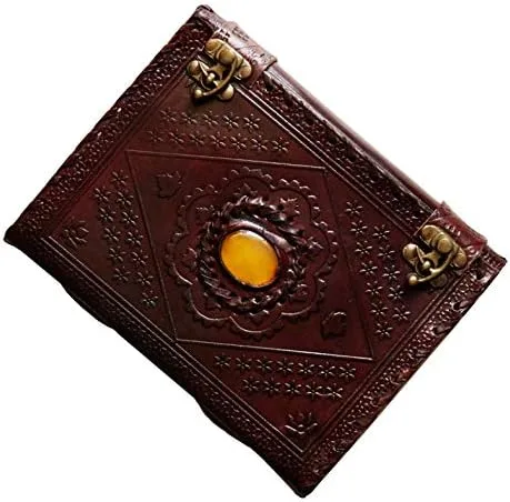 Vista 2 de Montexoo - Diario grande vintage de 8 pulgadas con encuadernado de cuero y cerradura para hombres y mujeres, diario de viaje