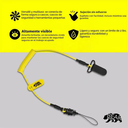 Vista 3 de BearTOOLS Cordón elástico de micro bobina, carga máxima de 2.0 lbs y 19.7 in de doble fijación Cordón de herramienta para herramientas pequeñas